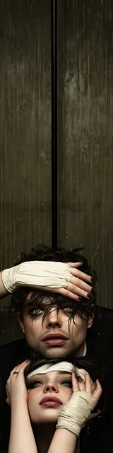 Free dark romance bookmark featuring a goth couple with heads pressed together